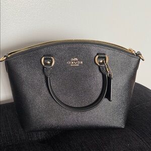 Coach Sadie Black and Gold Satchel